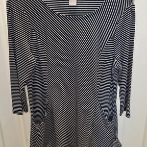 Chico's Black and White Striped Tunic